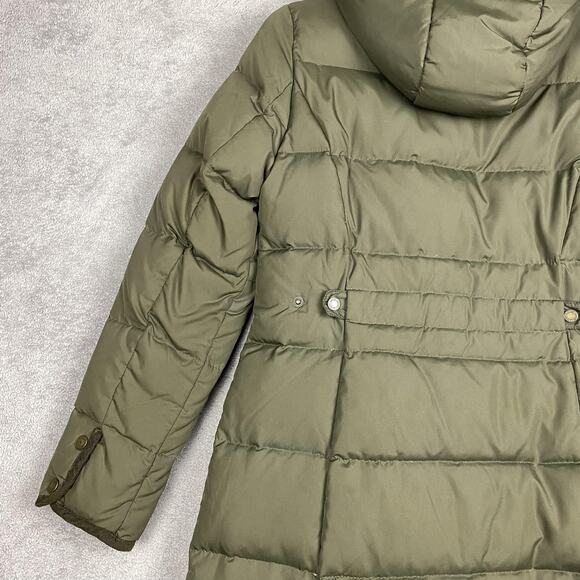 Lauren Ralph Lauren Coat Womens Small Green Down Puffer Hooded Faux Fur Long - Picture 8 of 16